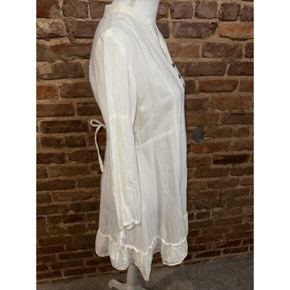 FREE/QUENT Dress Cream Dress 100% Cotton Scandi Boho Girl Sz S Peasant Ruffle - Picture 4 of 8